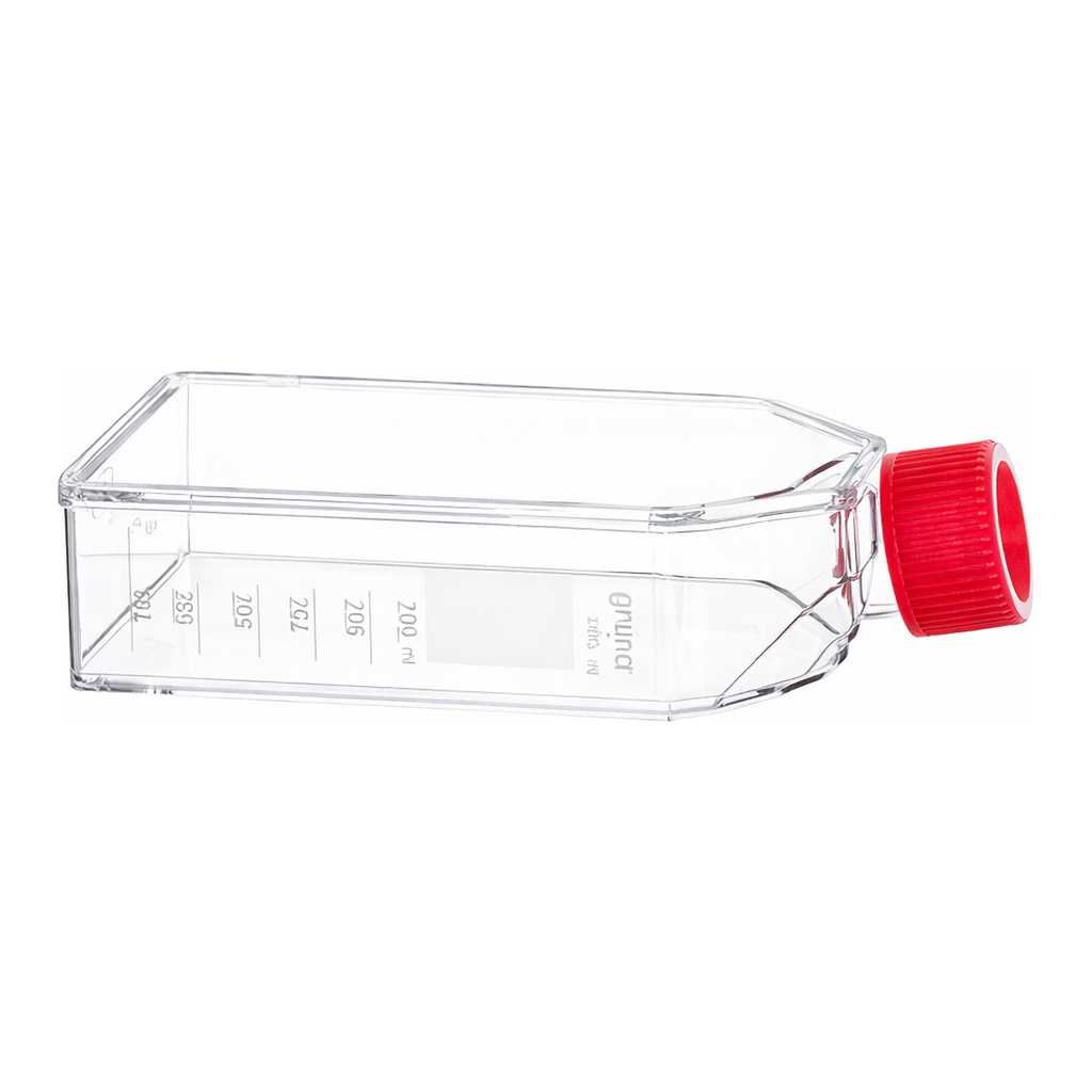 Greiner Bio One CELL CULTURE FLASK, 250 ML, 75 CM², PS,RED FILTER SCREW CAP, CLEAR, CELLSTAR® TC, STERILE, 5 PCS./BAG
