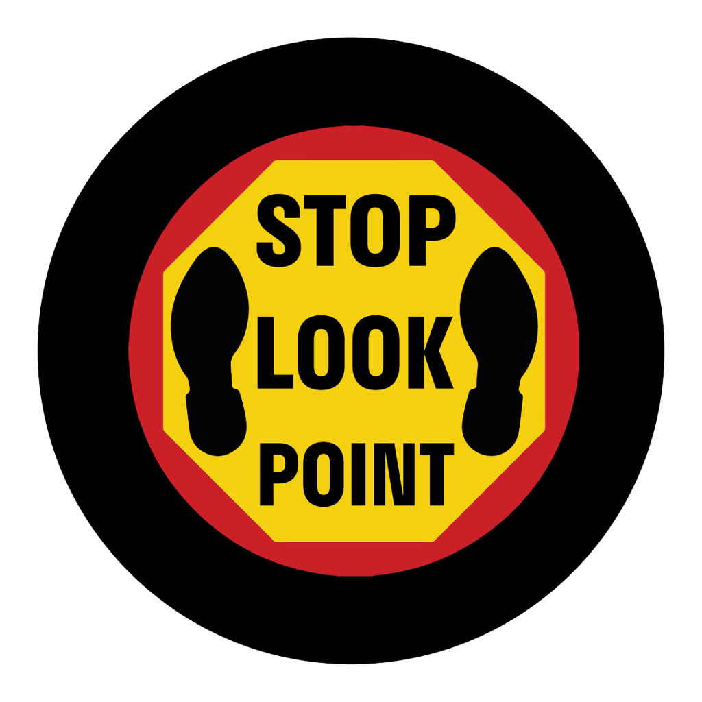 Brady GOBO Safety Sign Slides, STOP LOOK POINT