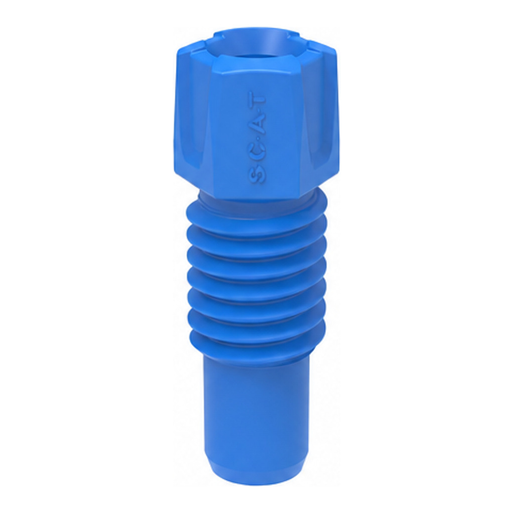 Fitting with ferrule, 3.2 mm OD, blue