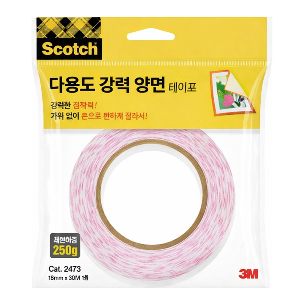 OFFICENEX 3M 스카치 2473 강력 양면 테이프 (18mmx30m)