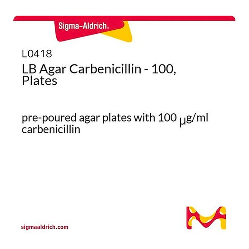 Merck LB Agar Carbenicillin - 100, Plates