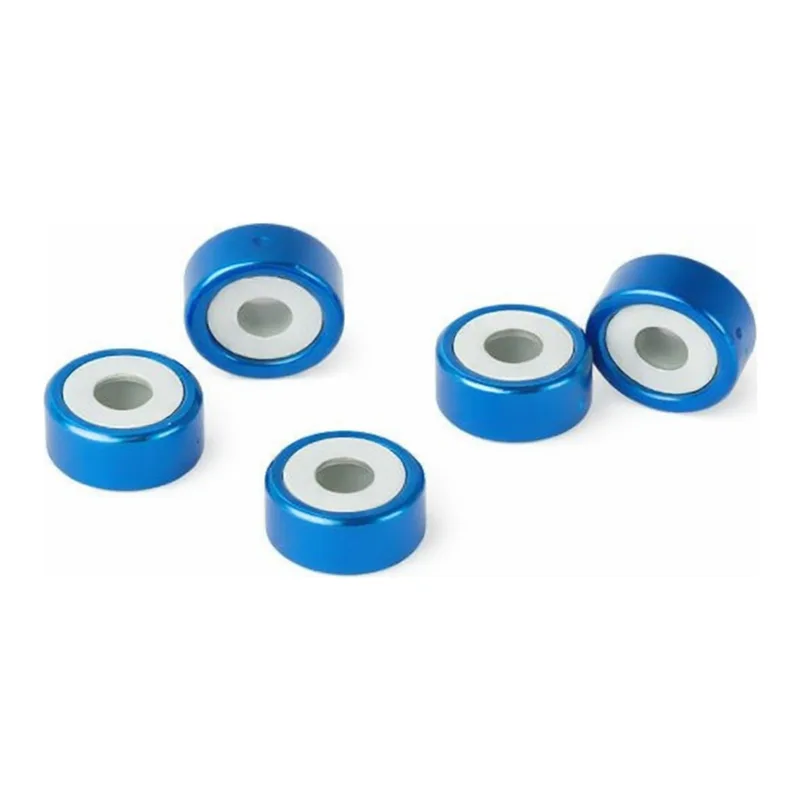 Restek SPME Vial Cap, 20mm, Blue Bi-Metal Crimp with MicroCenter PTFE/Silicone Septa, 1000-pk