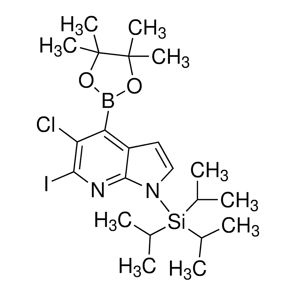 Merck 5-Chloro-6-iodo-4-(4,4,5,5-tetramethyl-1,3,2-dioxaborolan-2-yl)-1-(triisopropylsilyl)-1H-pyrrolo[2,3-b]pyridine