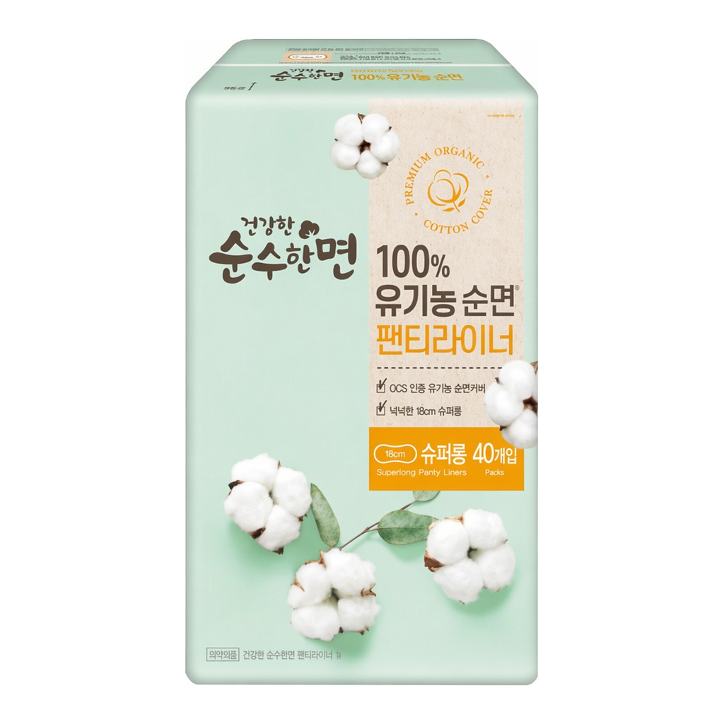 OFFICENEX 깨끗한나라 더건강한 순수한면 유기농 날개형 라이너 롱(36p+4p)