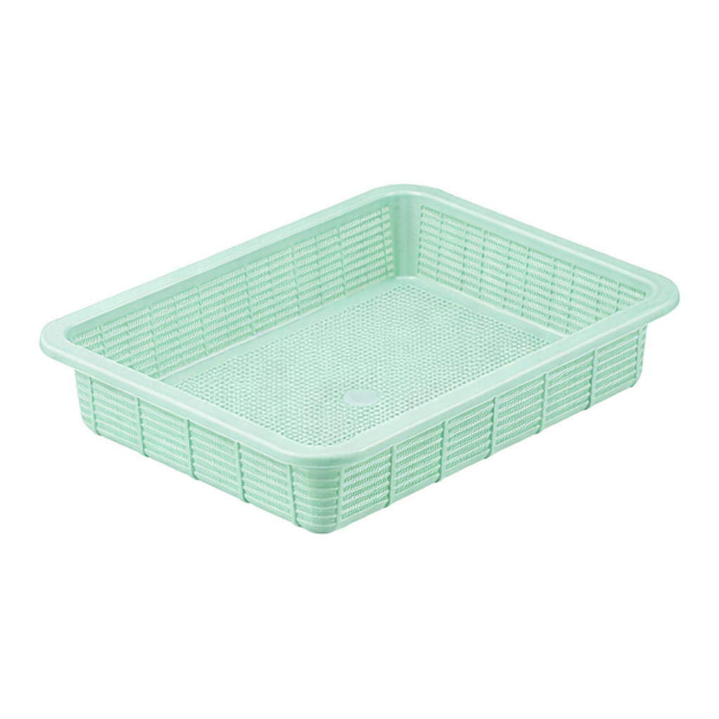 AS ONE Plastic Square Shape Basket Shallow Type Large