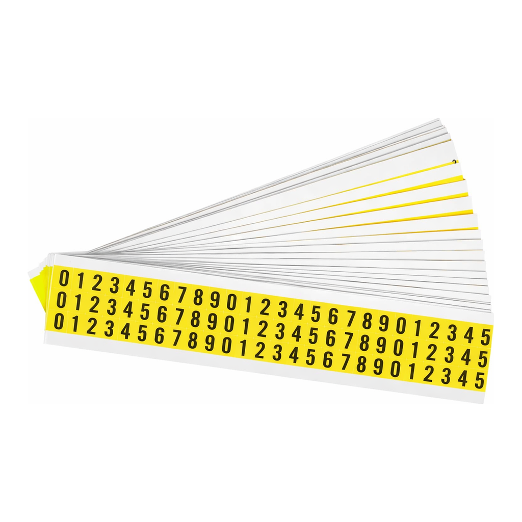 Brady 0.375" Character Height Black on Yellow Repositionable Numbers Kit