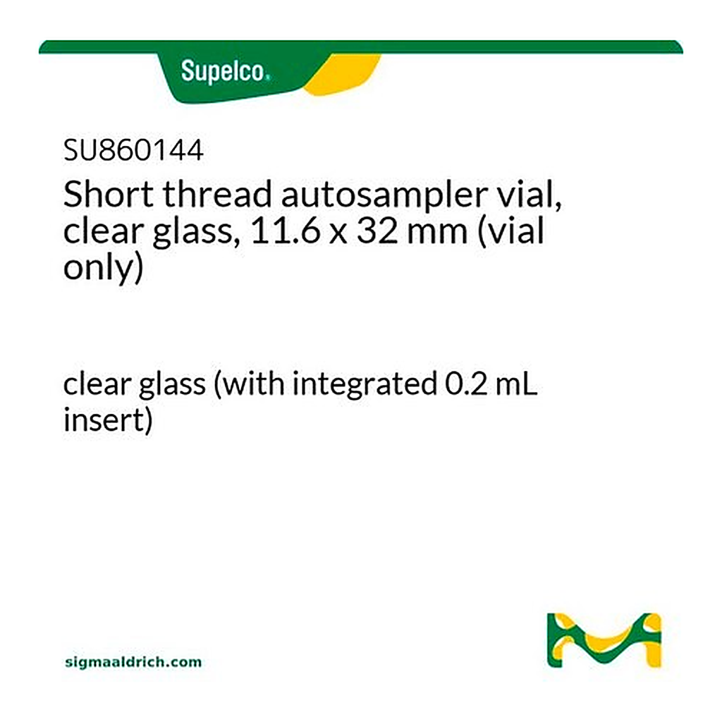 Merck Short thread autosampler vial, clear glass, 11.6 x 32 mm (vial only)