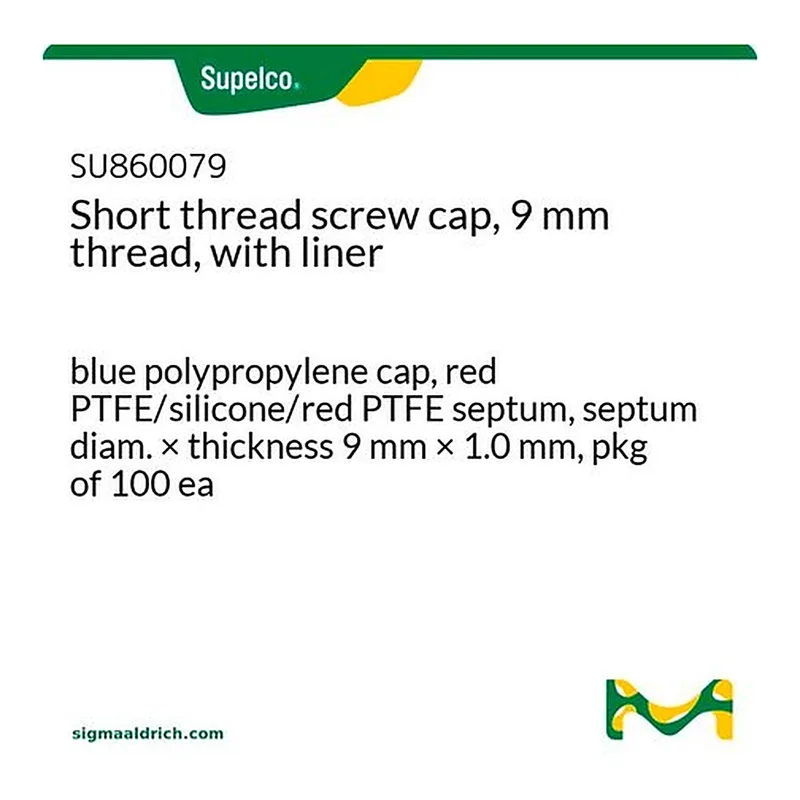 Merck Short thread screw cap, 9 mm thread, with liner