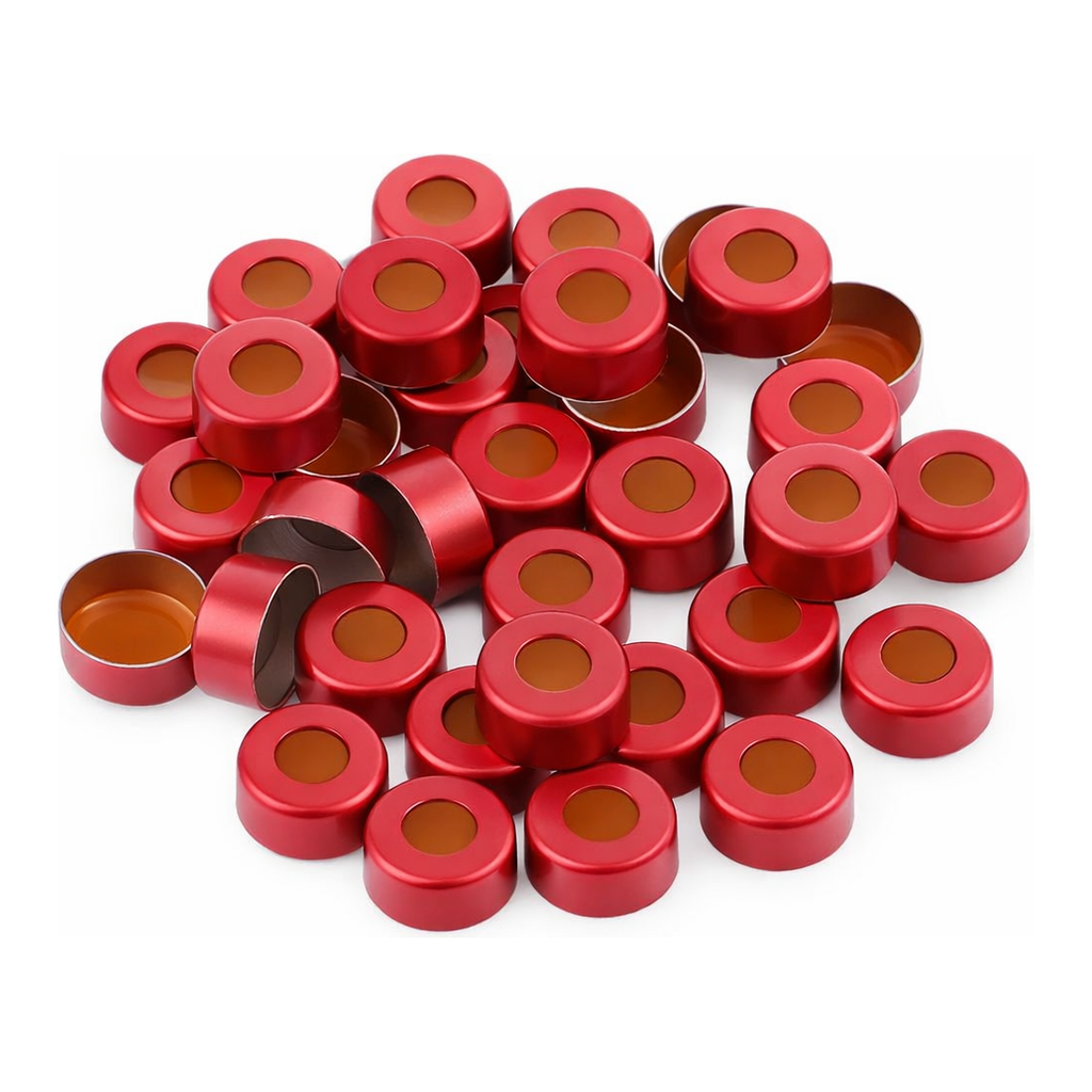 Restek Caps, Crimp Seal, 11mm Red PTFE/RR Pack of 100