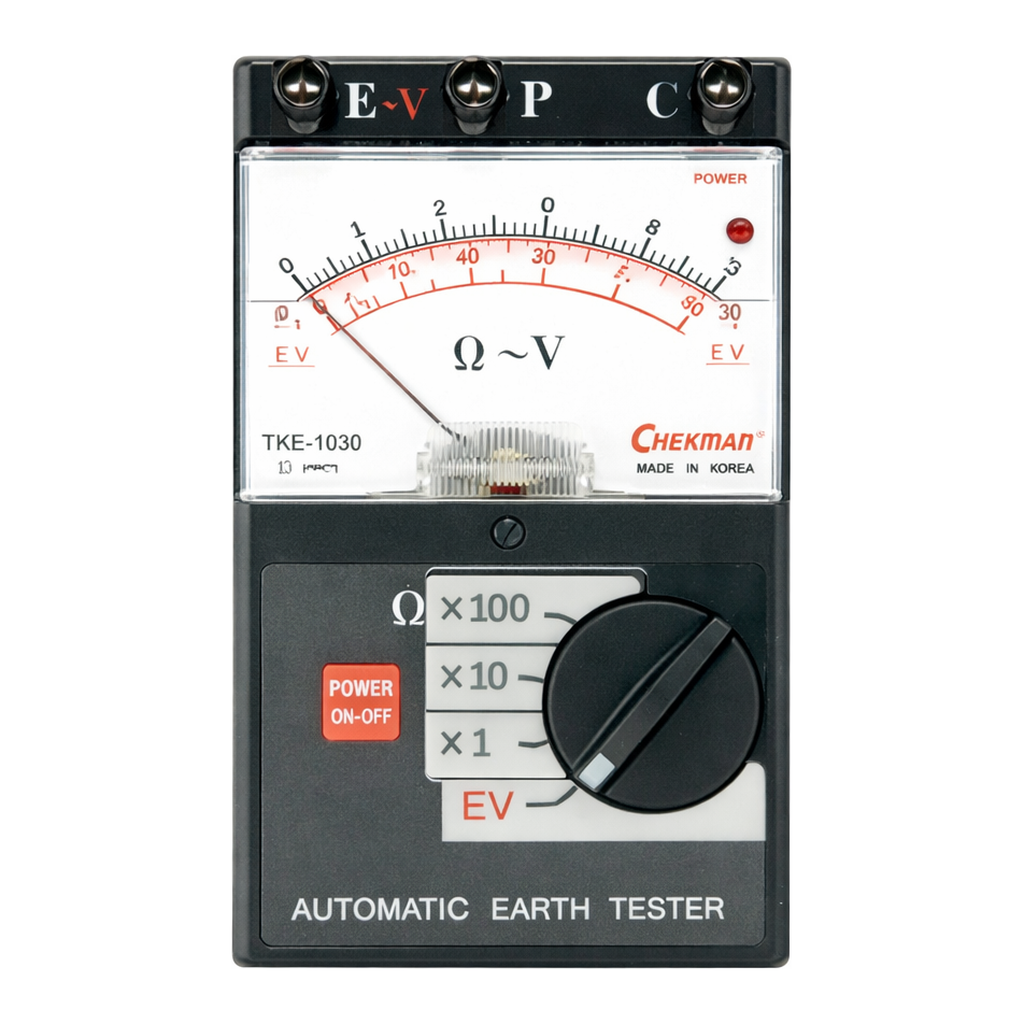 Daihan Science Taekwang Analog Earth Resistance Tester, 0~1,000Ω, 0~30V, 525g<br>With Test Lea