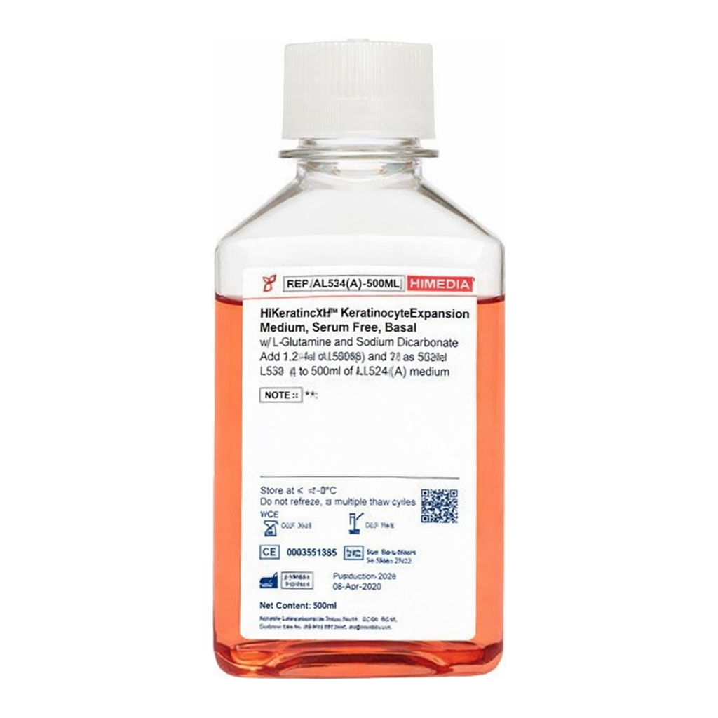 Himedia HiKeratinoXL Keratinocyte Expansion Medium, Serum Free w/L-Glutamine and Sodium bicarbonate