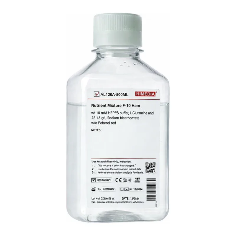 Himedia Nutrient Mixture F-10 Ham w/ 10 mM HEPES buffer, L-Glutamine and 1.2 g/L Sodium bicarbonate w/o Phenol red