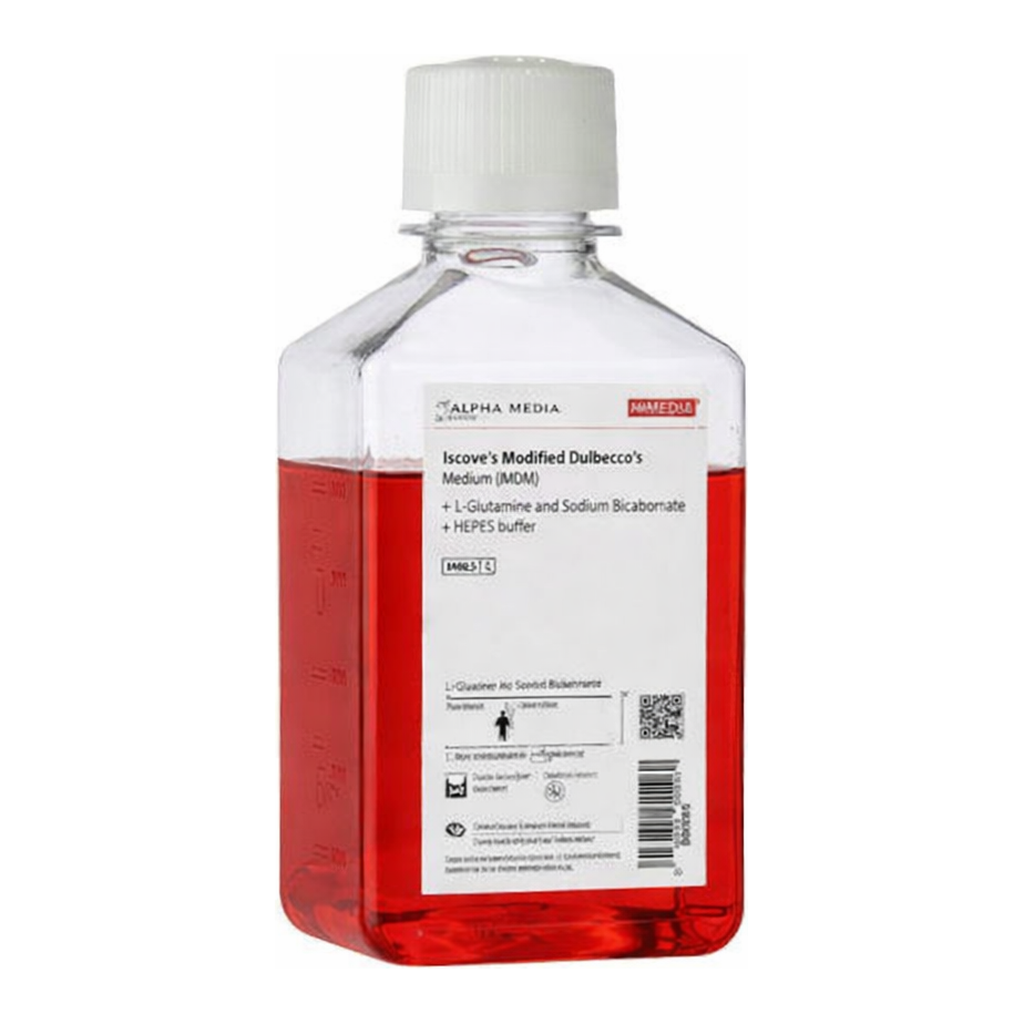 Himedia Iscove’s Modified Dulbecco’s Medium w/ L-Glutamine, 25mM HEPES buffer and Sodium bicarbonate w/o Glucose