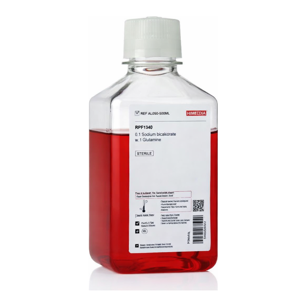 Himedia RPMI-1640 w/ 3.05mM L-Glutamine, 10mM HEPES buffer and 2gms per litre Sodium bicarbonate