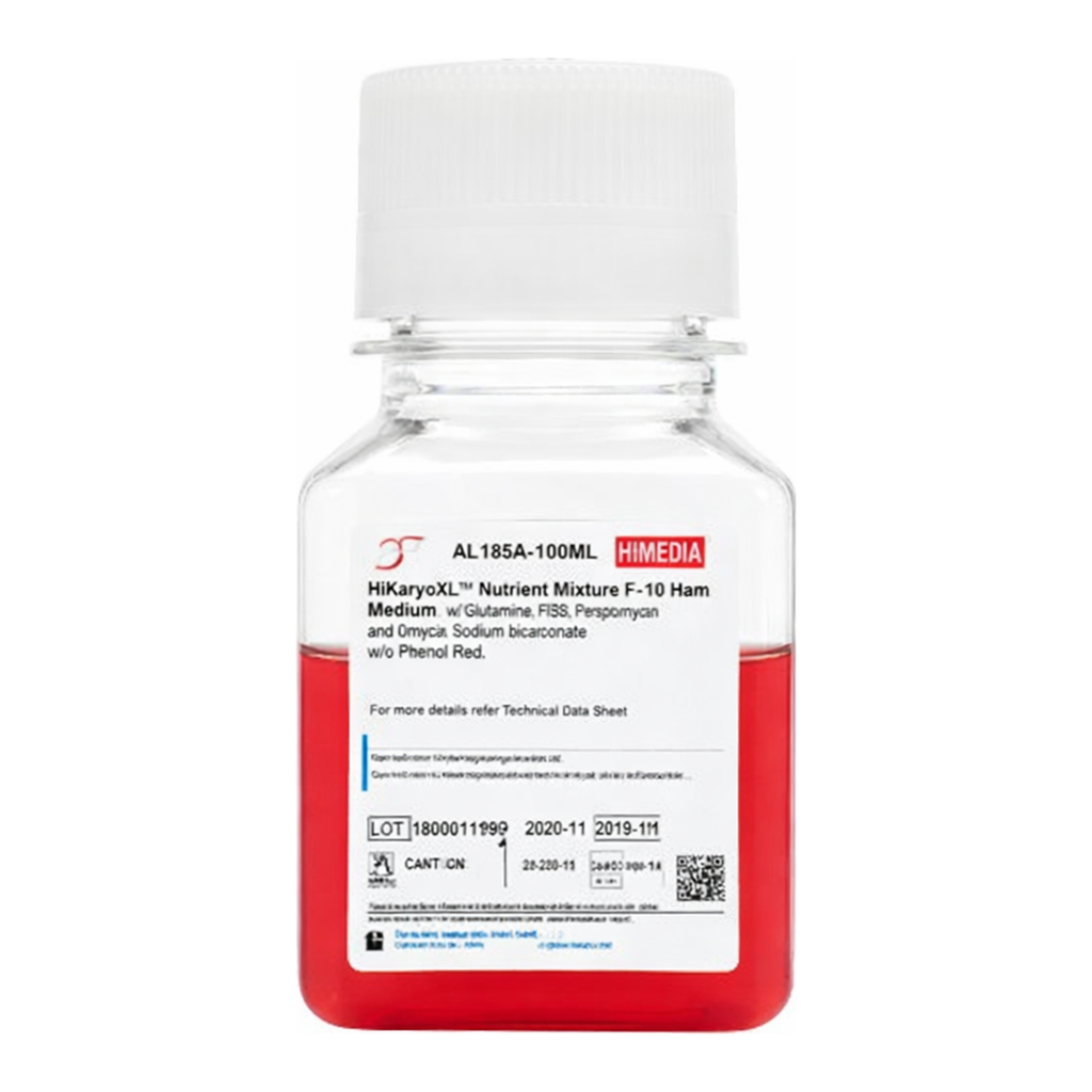 Himedia HiKaryoXL Nutrient Mixture F-10 Ham Medium w/ L-Glutamine, FBS, Penicillin, Streptomycin and Sodium bicarbonate w/o PHA-M