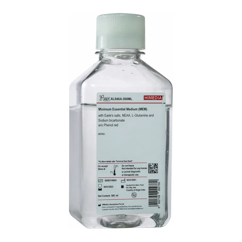 Himedia Minimum Essential Medium (MEM) with Earle`s salts, NEAA, L-Glutamine and Sodium bicarbonate w/o Phenol red