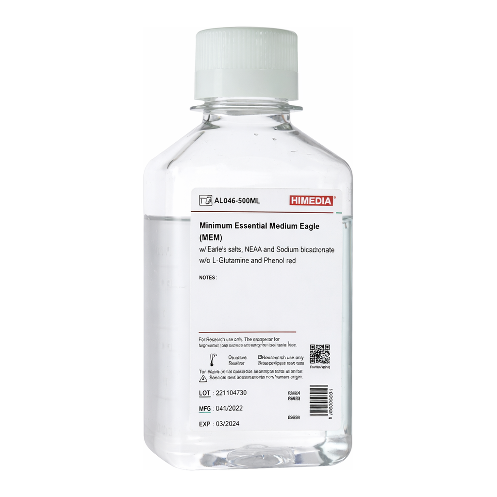 Himedia Minimum Essential Medium Eagle (MEM) w/ Earle’s salts, NEAA and Sodium bicarbonate w/o L-Glutamine and Phenol red