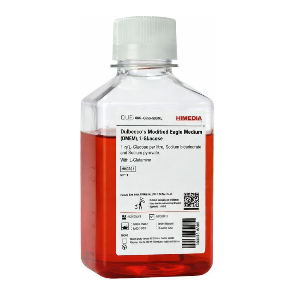 Himedia Dulbecco’s Modified Eagle Medium (DMEM), Low glucose w/ 1gm Glucose per litre, Sodium bicarbonate and Sodium pyruvate w/o L-Glutamine
