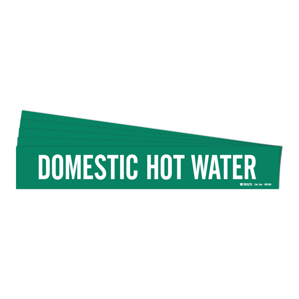 Brady DOMESTIC HOT WATER Polyester Pipe Markers