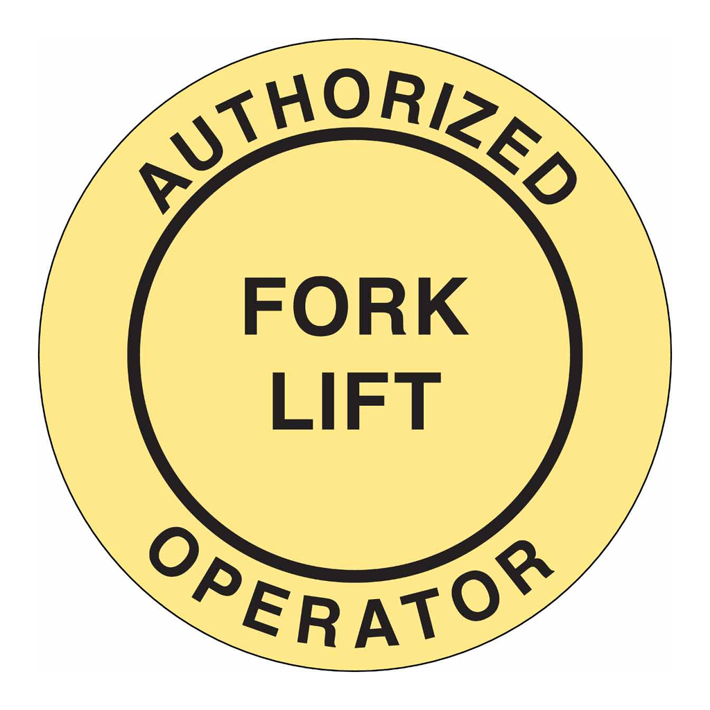 Brady AUTHORIZED OPERATOR FORK LIFT Hard Hat Labels