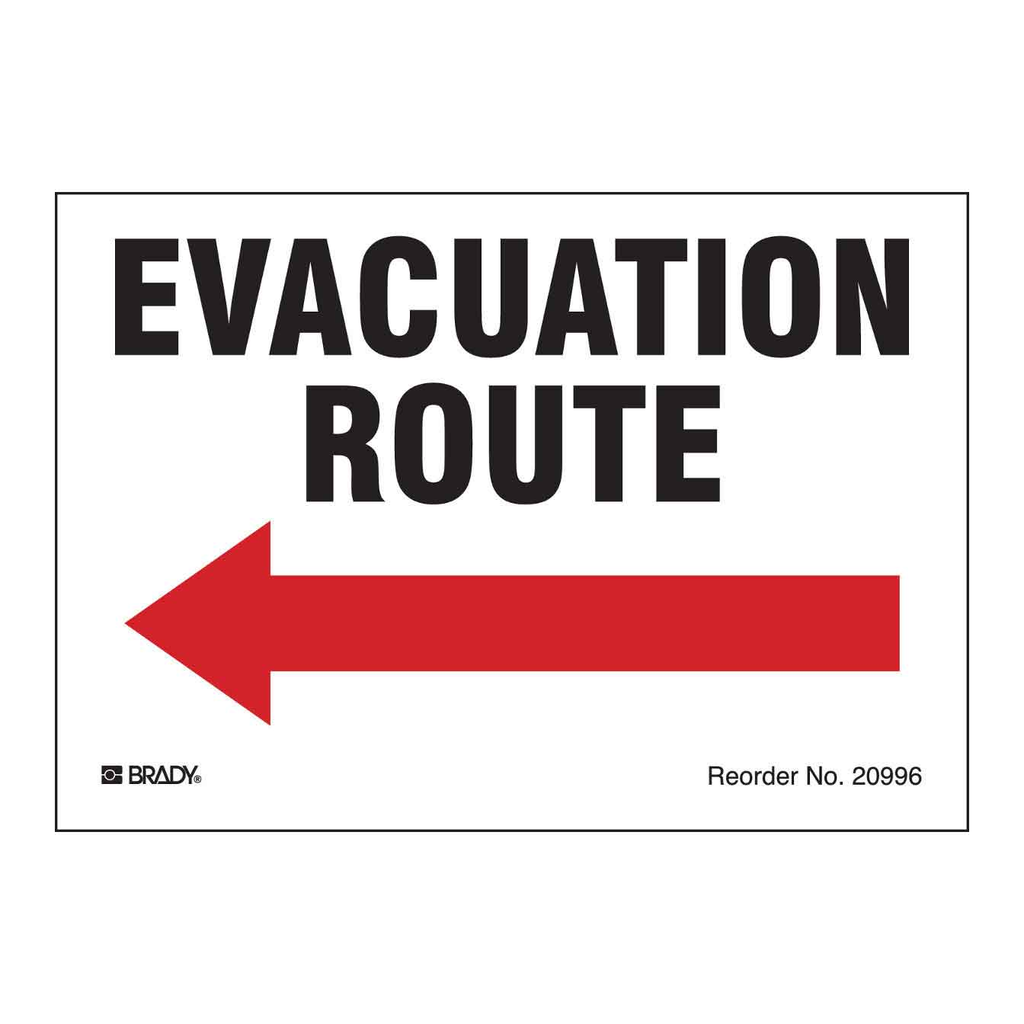 Brady Evacuation Route Labels