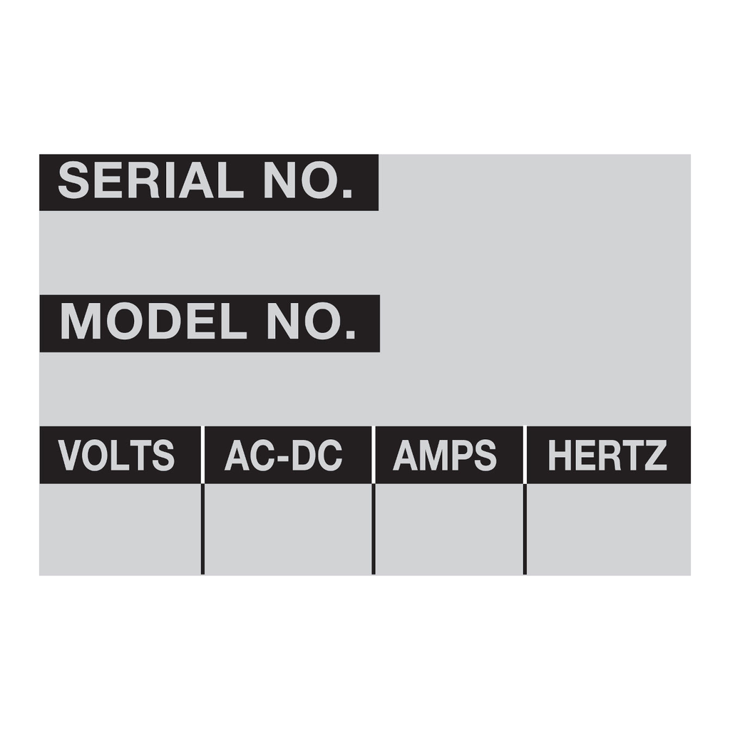 Brady Serial No. Write-On Labels