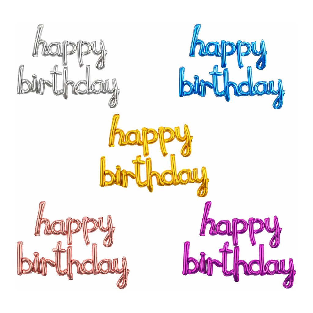 OFFICENEX happy bithday 호일풍선세트(흘림체/1개입/색상임의발송)