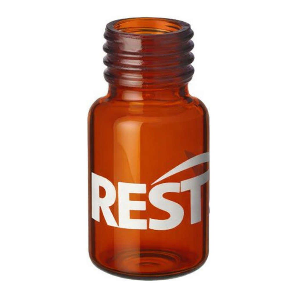 Restek Headspace Vials, 10mL (22x45) Screw Thread, Amber Glass, 1000-pk Rounded Bottom