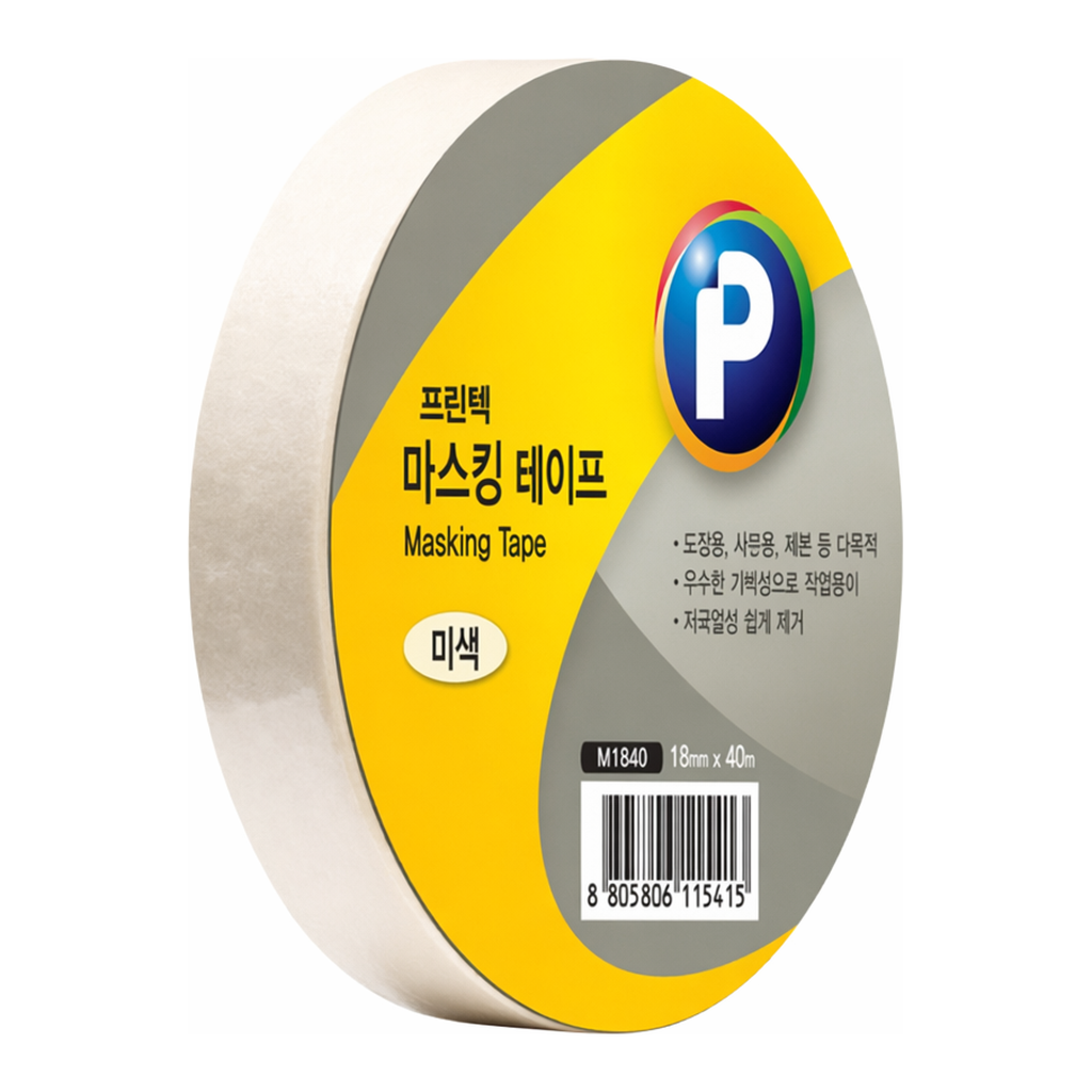 OFFICENEX 프린텍 M1840 마스킹테이프ㅡ미색(18 x 40)