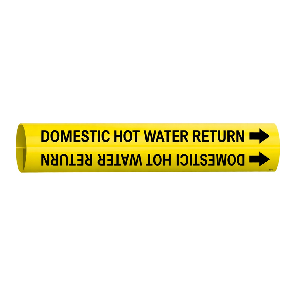 Brady DOMESTIC HOT WATER RETURN Snap-On/Strap-On Pipe Marker