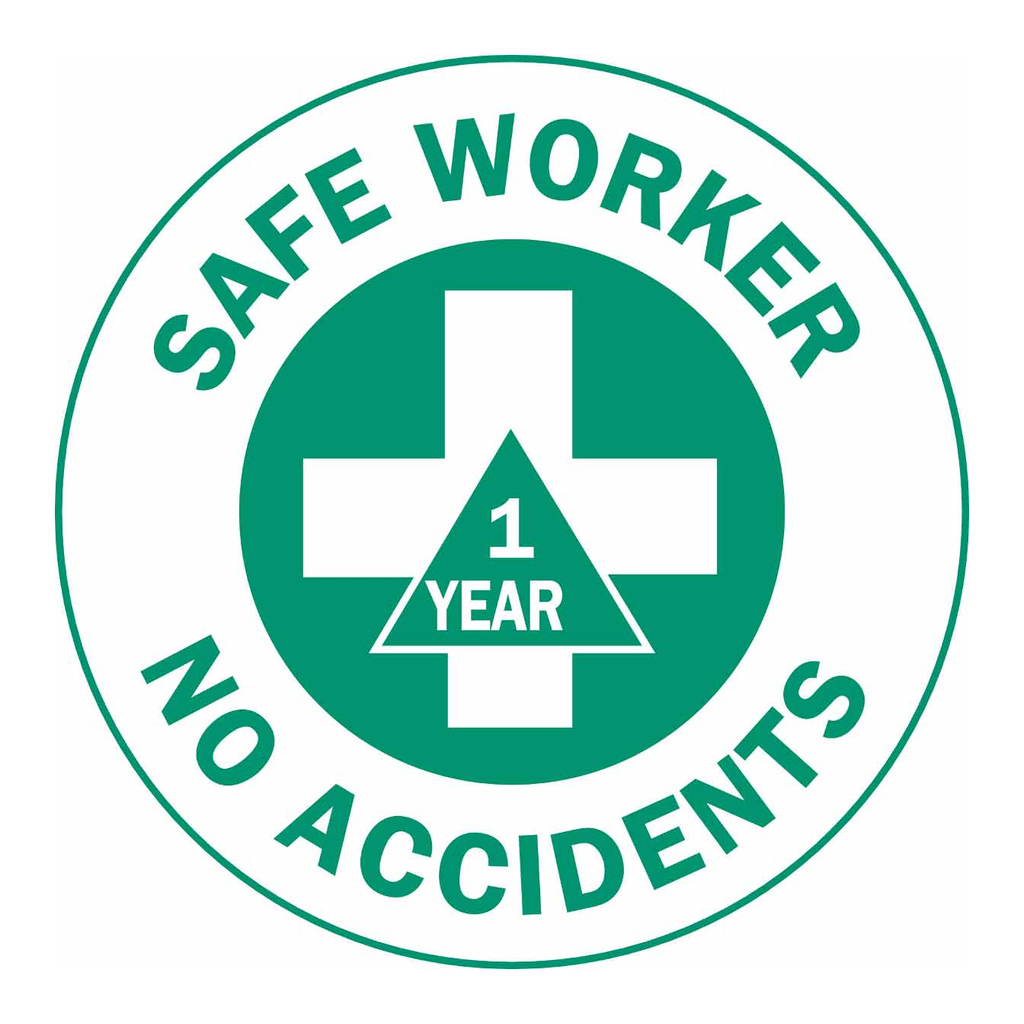 Brady Safe Worker No Accidents 1 Year Hard Hat Labels