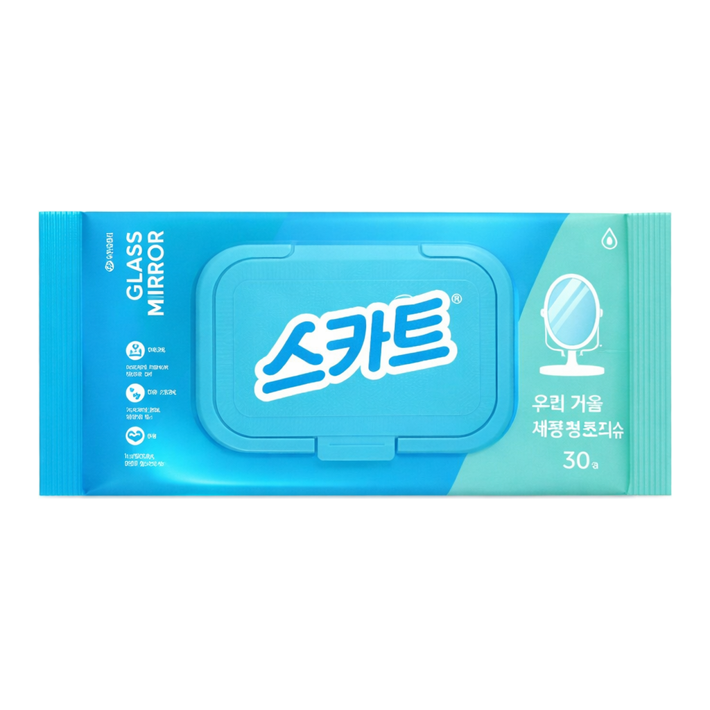 OFFICENEX 스카트 유리거울세정청소티슈 (30매/유한킴벌리)