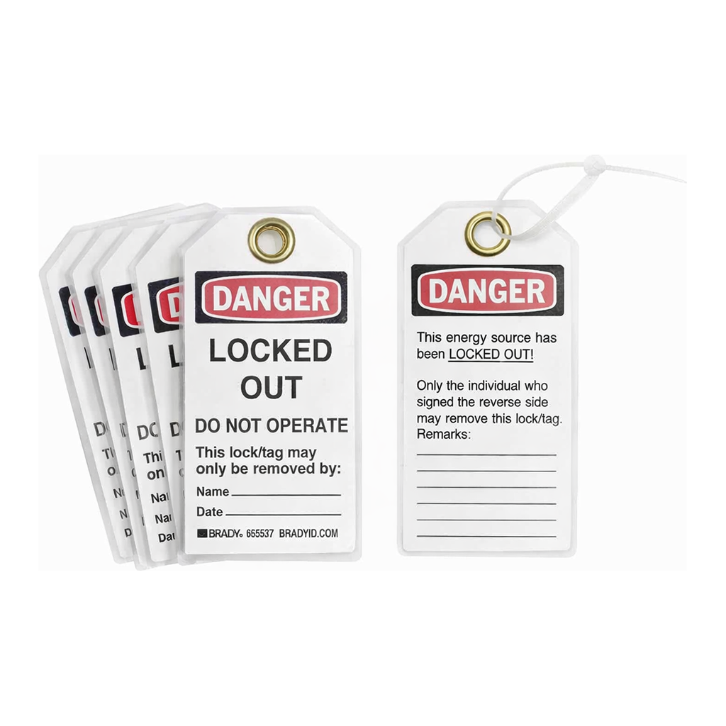 Brady DANGER Locked Out Do Not Operate Lockout Tagout Tags