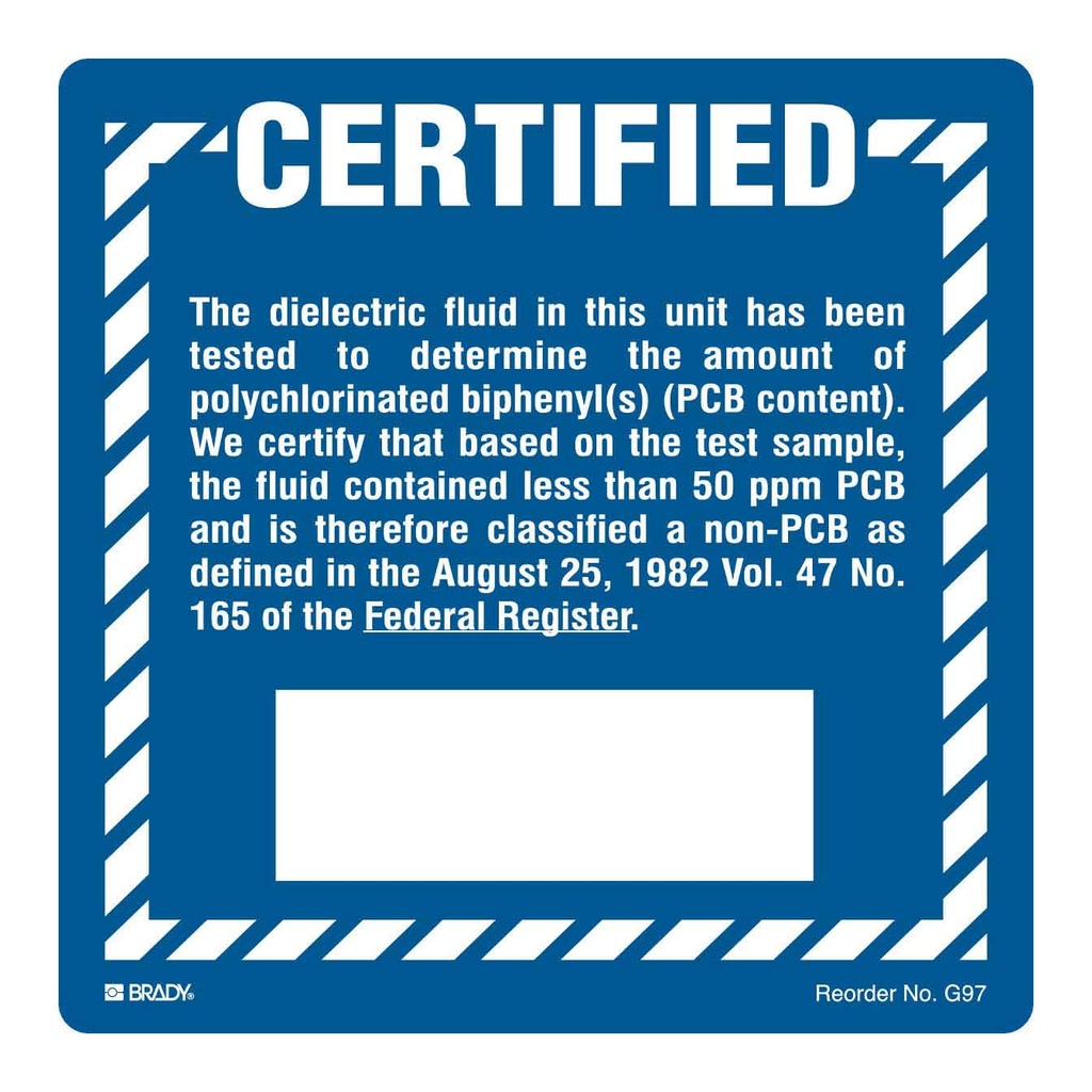 Brady CERTIFIED PCB Content Labels