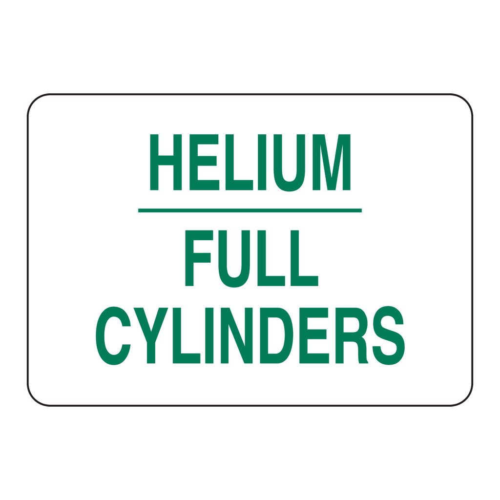 Brady Helium Full Cylinders Sign