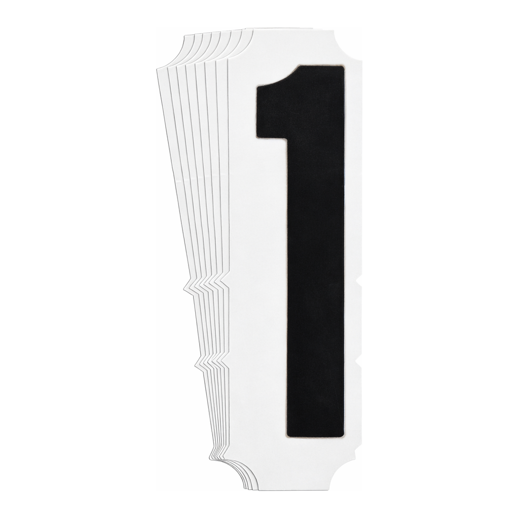 Brady 6" Black Gothic Font Quik-Align Self-Spacing Numbers and Letters