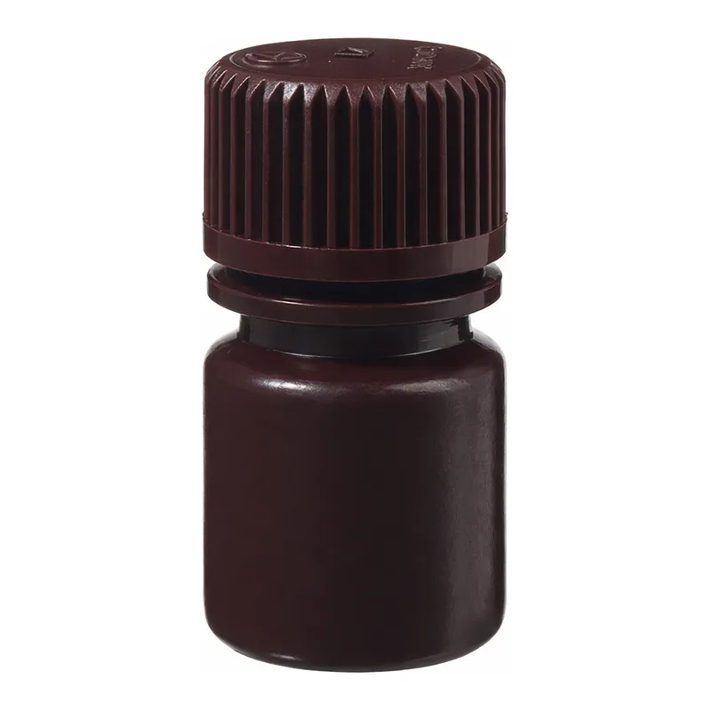 Thermo Fisher Scientific Nalgene Opaque Amber HDPE Diagnostic Bottles with Closure: Nonsterile, in Tray Pack, 8mL