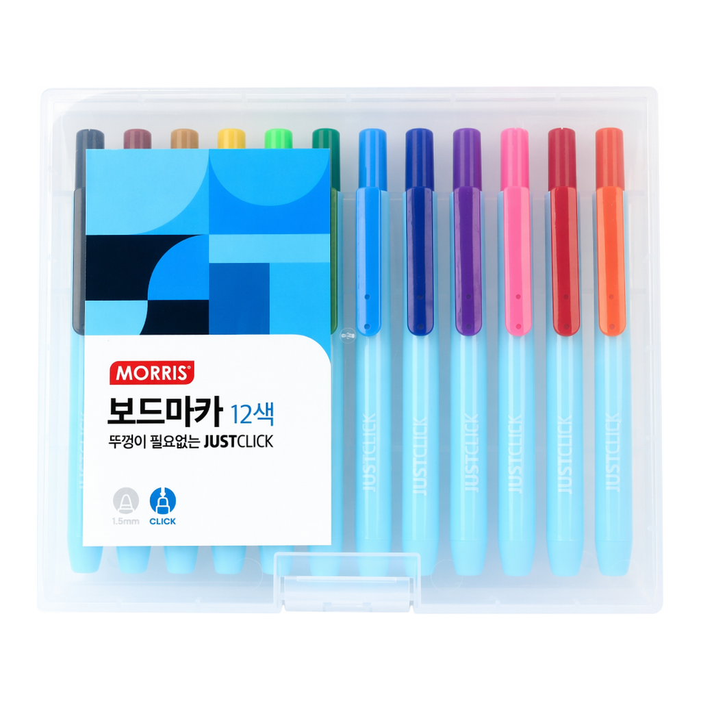 OFFICENEX 저스트클릭 화이트보드마카S 12색세트(1.0mm/모리스)