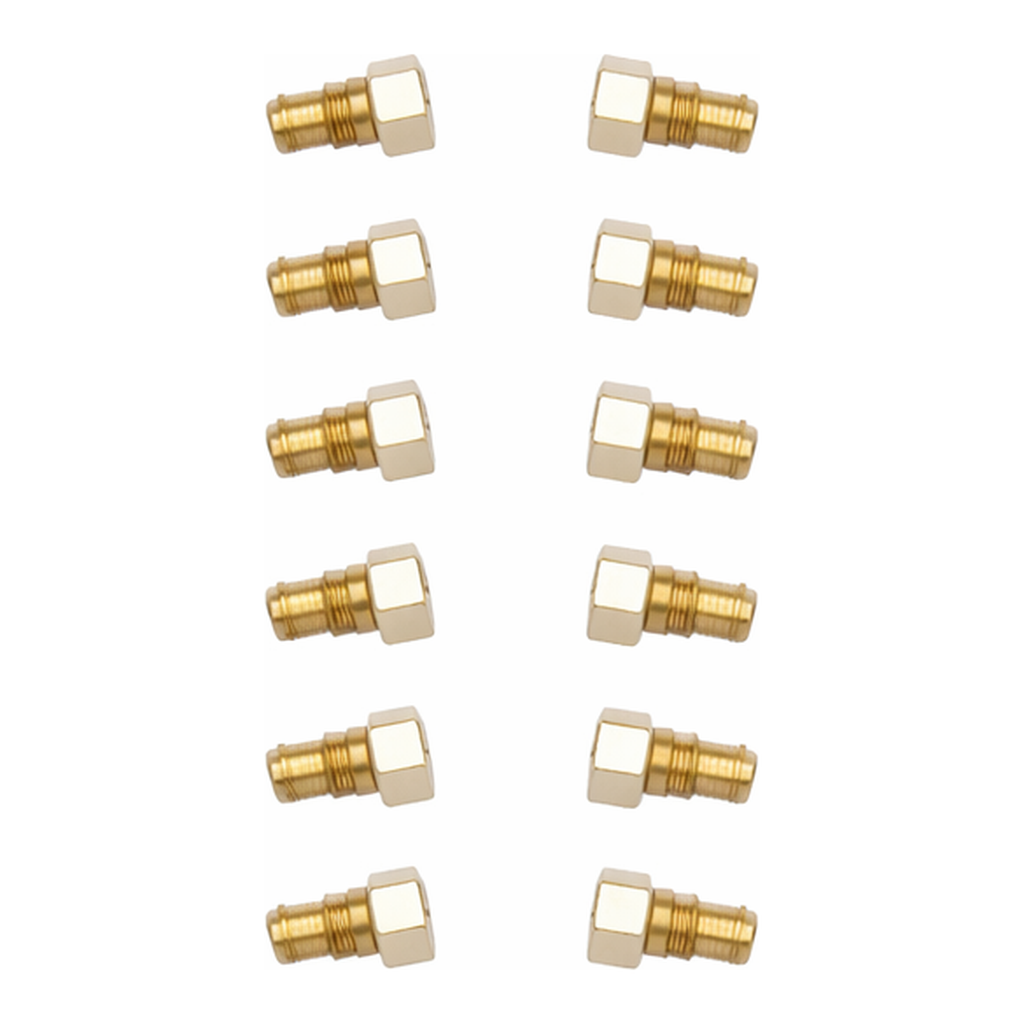 Waters Compression Screw, Short, 1/4in, Gold-plated, 10/pk