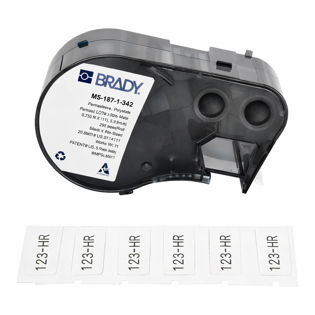 Brady PermaSleeve Heat Shrink Labels with Ribbon for M4 M5 Printers