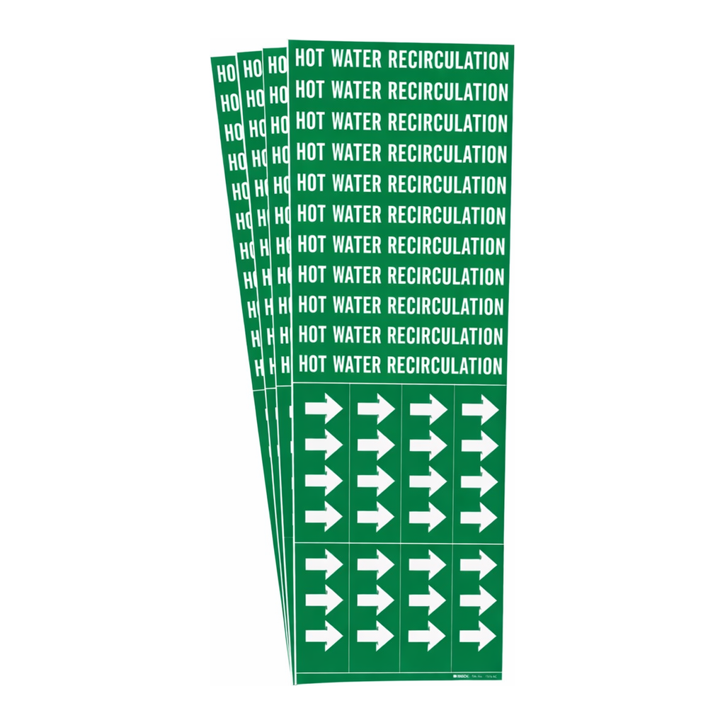 Brady HOT WATER RECIRCULATION Pipe Marker