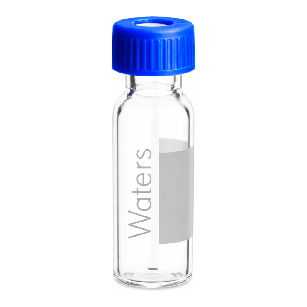 Waters Deactivated Clear Glass 12 x 32 mm Snap Neck Qsert Vial, with Cap and PTFE Septum, 300 µL Volume, 100/pk