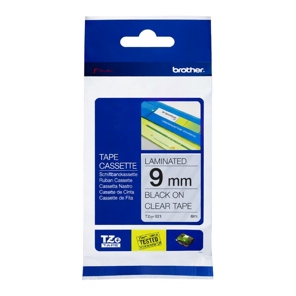 OFFICENEX 브라더 테이프카트리지(TZe-121/9mm/투명/흑색문자)