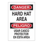 Brady Bilingual DANGER Hard Hat Area Sign