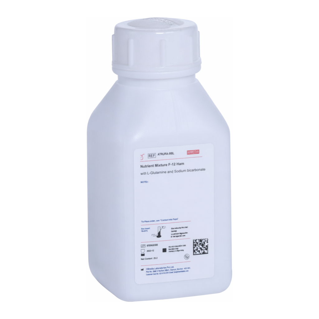 Himedia Nutrient Mixture F-12 Ham w/ 10mM HEPES buffer and L-Glutamine w/o Sodium bicarbonate and Phenol red