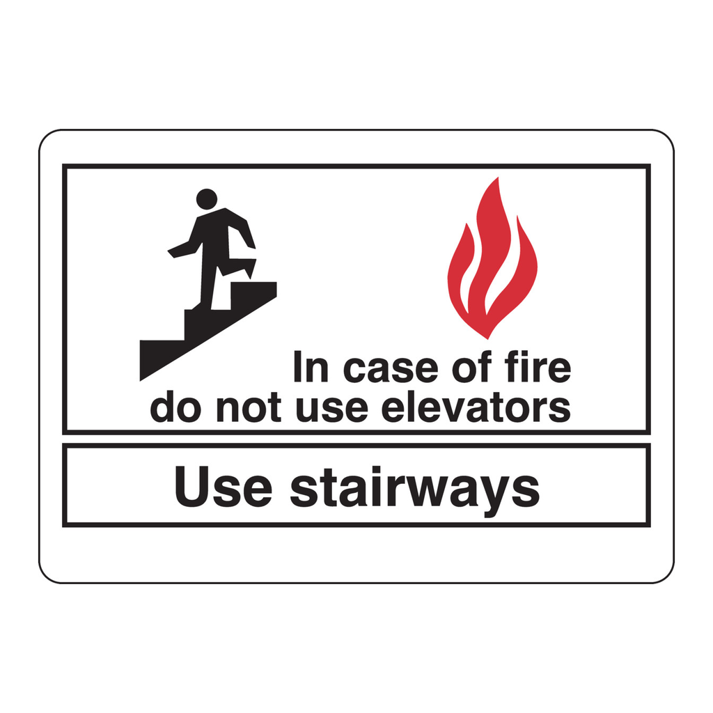 Brady In Case Of Fire Do Not Use Elevators Use Stairways Sign