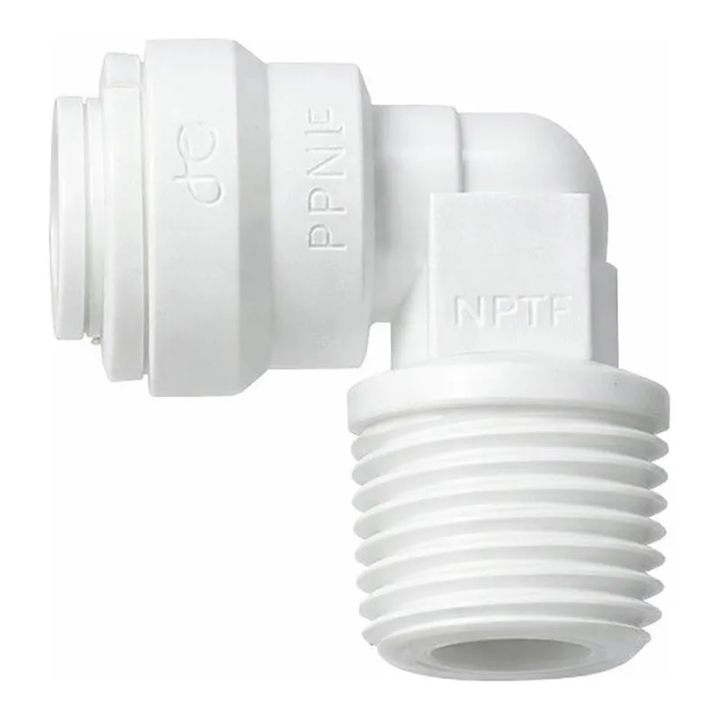 Thermo Fisher Scientific John Guest Threaded Elbow Adapters, 1/4 in. OD to 1/4 in. NPT(M), PP