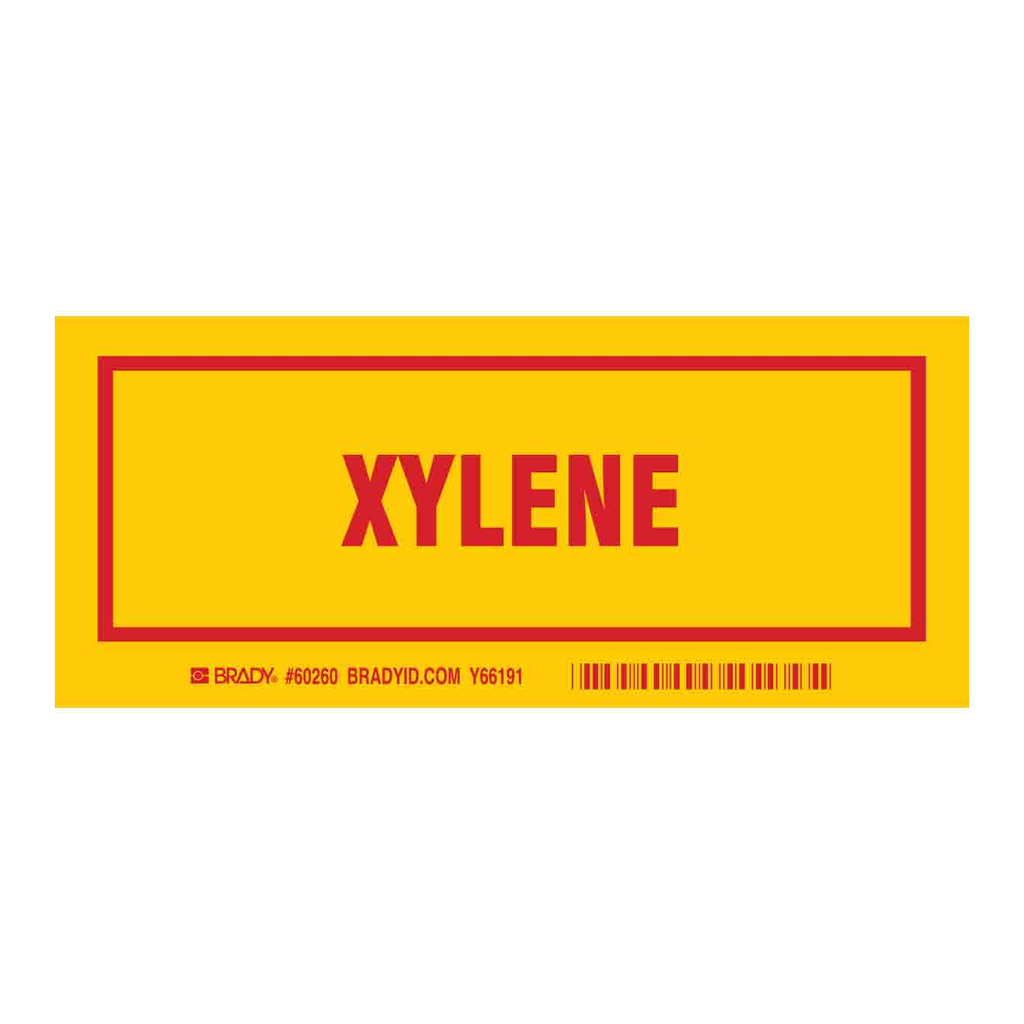Brady XYLENE Labels