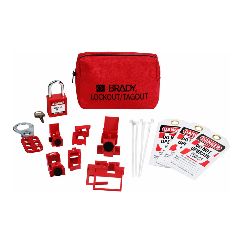 Brady Electrical Breaker Lockout Tagout Kit with Nylon Safety Padlock in Pouch