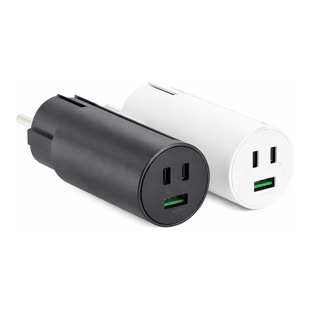 OFFICENEX [P]멀티 3포트 GaN 65W PD PPS USB 고속 충전기(화이트/이엘)